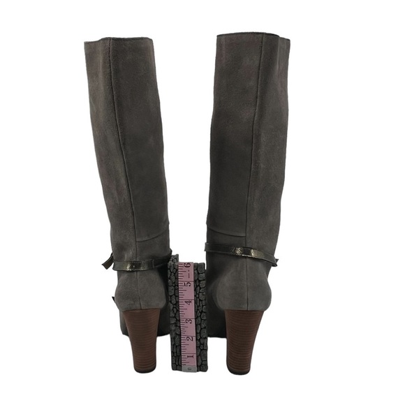 Joyfolie Charcoal Gray Lakin Tall Suede Block Heel Cap Toe Boots Size 9 Women's - Picture 12 of 13